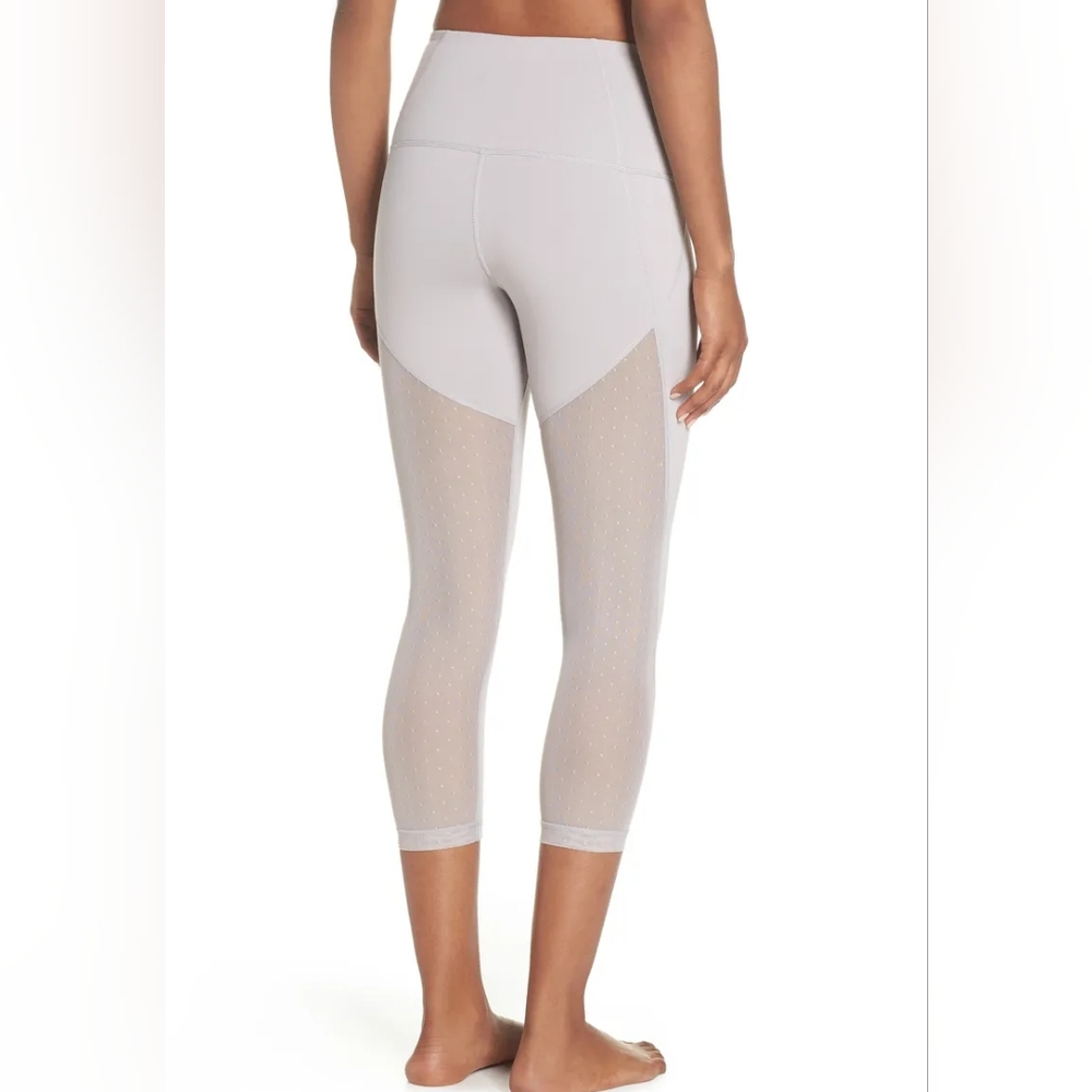 Zella So Stunning Crop Leggings - Gray Mesh - Size XXS